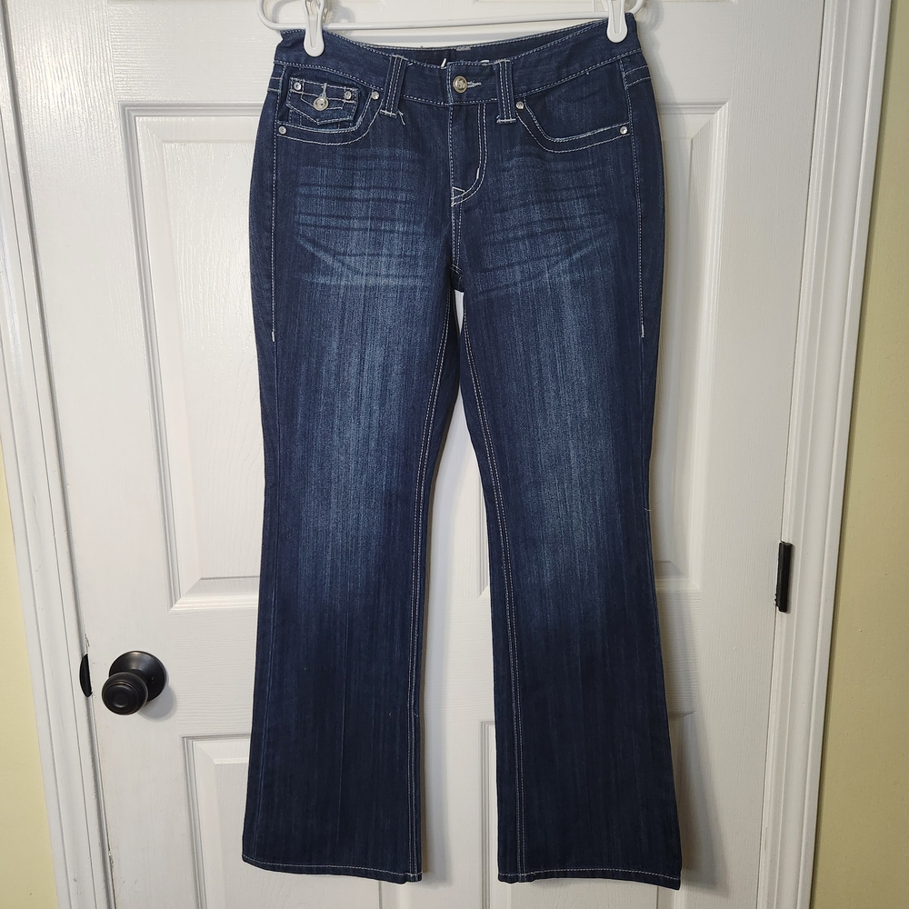 INC International Concepts Dark Blue Boot Cut Jeans